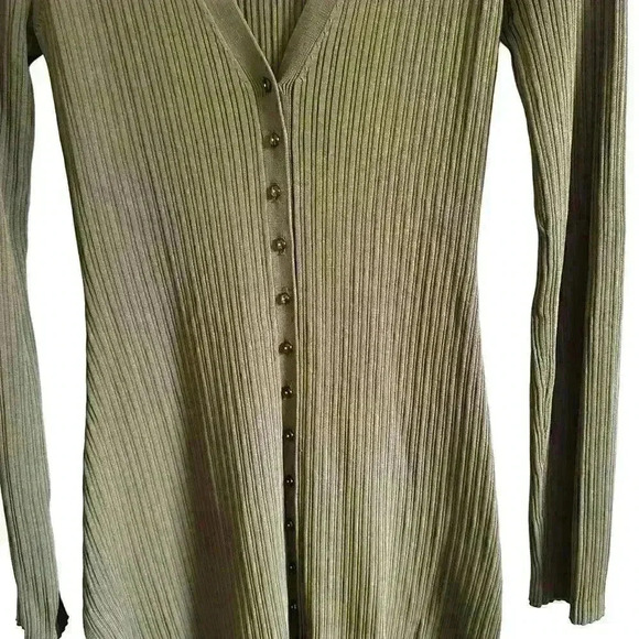 NICHOLAS NWOT Olive Ribbed Knit "Jasmin Tunic" Dress Sz M - Picture 13 of 16